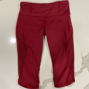 LIKE NEW Wine/Burgundy Color Lululemon Crops